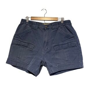 Cabelas Outdoors Cargo Shorts Navy Blue Elastic Waist Mens Size 36